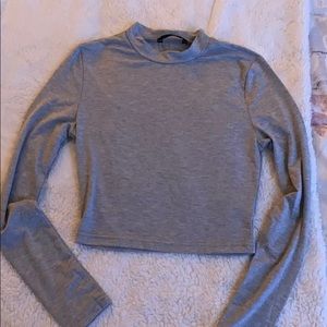 light grey cropped long sleeve